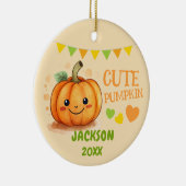Niedliche Pumpkin Anpassbare Foto Ornament (Rechts)
