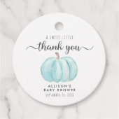 Niedliche Pumpkin Baby Boy Dusche Vielen Dank Geschenkanhänger (Vorderseite)