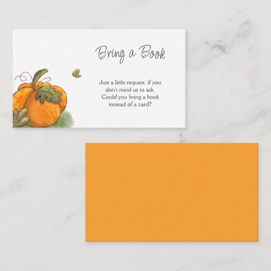 Niedliche Pumpkin Baby-Dusche bringen ein Buch Begleitkarte (Vorne/Hinten)