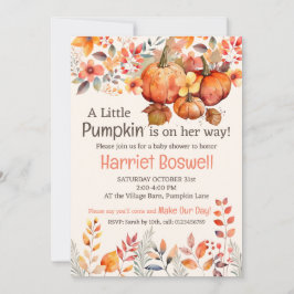 Niedliche Pumpkin Baby Dusche Einladung, EDITABLE Einladung