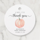 Niedliche Pumpkin Baby Dusche Vielen Dank Geschenkanhänger (Vorderseite)