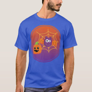 Niedliche Pumpkin Bat Spider WebHalloween Vibes Ar T-Shirt