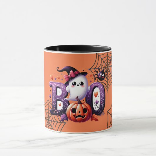 Niedliche Pumpkin-Boo Halloween-Tasse Tasse (Zentrum)