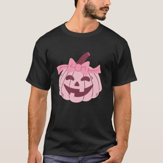 Niedliche Pumpkin Coquette Rosa Bow Krawatte Girl T-Shirt (Vorderseite)