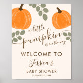 Niedliche Pumpkin Eucalyptus Fall Baby Dusche Will Poster (Vorne)