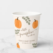 Niedliche Pumpkin Eucalyptus Fall Babydusche Pappbecher (Rückseite)