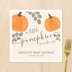 Niedliche Pumpkin Eucalyptus Fall Babydusche Serviette