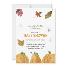 Niedliche Pumpkin Fall Baby Dusche Einladung