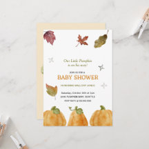 Niedliche Pumpkin Fall Baby Dusche Einladung