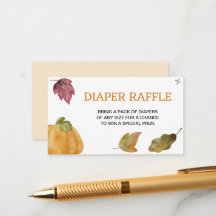 Niedliche Pumpkin Fall Diaper Raffelkarte