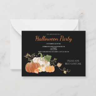 Niedliche Pumpkin Floral Halloween-Party Einladung