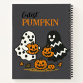 Niedliche Pumpkin Ghosts - Gray Spiral Notebook Notizblock (Rückseite)