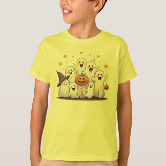 Niedliche Pumpkin & Ghosts Kids Halloween T - Shir T-Shirt