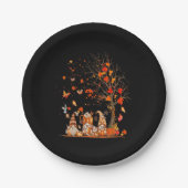 Niedliche Pumpkin Gnomes Herbstbaum Herbstlaube Pappteller (Vorderseite)