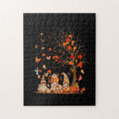 Niedliche Pumpkin Gnomes Herbstbaum Herbstlaube Puzzle (Vertikal)