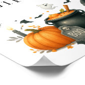 Niedliche Pumpkin Halloween Kinderduschkarte & Ges Poster (Ecke)