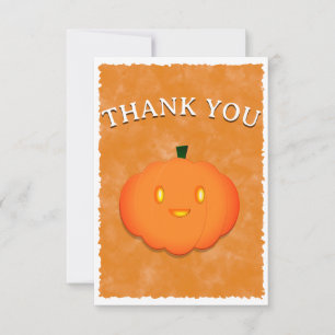 Niedliche Pumpkin Halloween Wasserfarbe Kinderdusc Dankeskarte