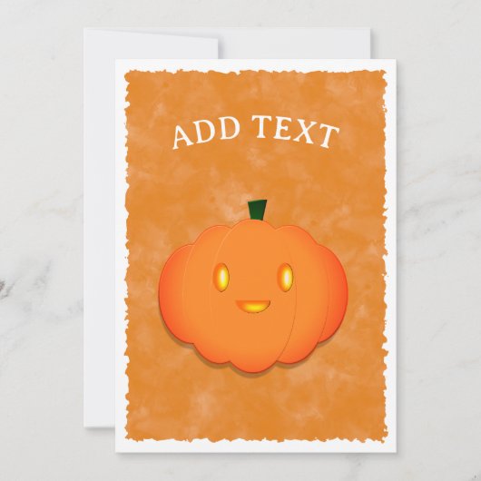 Niedliche Pumpkin Halloween Wasserfarbe Kinderdusc Einladung (Vorderseite)