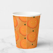 Niedliche Pumpkin Halloween Wasserfarbe Kinderdusc Pappbecher (Rechts)
