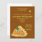 Niedliche Pumpkin Herbst Kinderdusche Einladung (Vorne/Hinten)