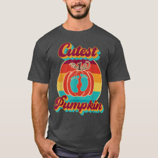Niedliche Pumpkin Herbstlaub Herbstbaum Retro Vint T-Shirt