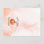 Niedliche Pumpkin Herbstleaves Monogramm-Hochzeit Postkarte (Rückseite)