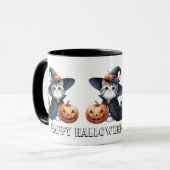 Niedliche Pumpkin Hexenkatze Halloween Tasse (Vorderseite Links)