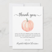 Niedliche Pumpkin-Kinderdusche Dankeskarte (Vorderseite)