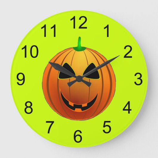 Niedliche Pumpkin Lmile Halloween-Wall-Uhr Große Wanduhr (Vorderseite)
