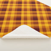 Niedliche Pumpkin Orange Kariert große Sherpa Blan Sherpadecke (3/4)
