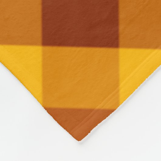 Niedliche Pumpkin Orange Karierte große Fleecelank Fleecedecke (Ecke)