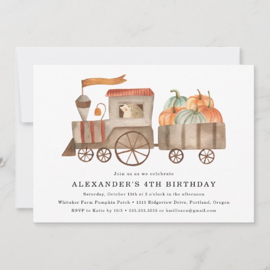 Niedliche Pumpkin Patch Kinderpartei Einladung (Vorderseite)