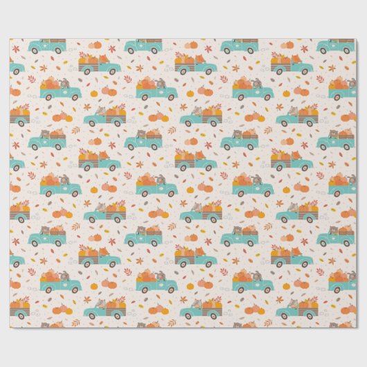 Niedliche Pumpkin-Patchstapler mit Tiercreme Geschenkpapier (Flach)