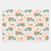 Niedliche Pumpkin-Patchstapler mit Tieren Geschenkpapier Set (Vorderseite)