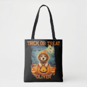 Niedliche Pumpkin Pup Trick-oder-Leckerei-Tasche Tasche (Vorderseite)