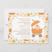 Niedliche Pumpkin Stroller Herbst Kinderdusche Ein Einladung (Vorderseite)