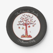 Niedliche Pumpkin Tree Party Papierplatte Pappteller (Vorderseite)