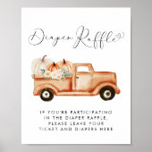 Niedliche Pumpkin Truck Windelwanne Kinderdusche Poster (Vorne)