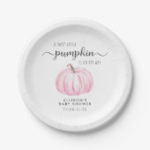 Niedliche Pumpkin Watercolor Girl Babydusche Pappteller (Vorderseite)