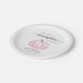 Niedliche Pumpkin Watercolor Girl Babydusche Pappteller (Schrägansicht)