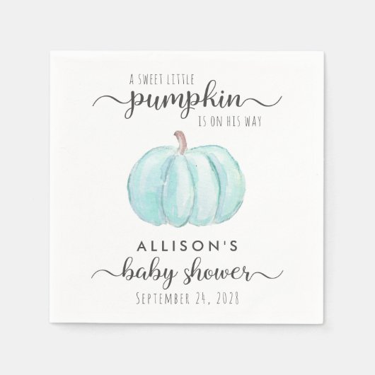 Niedliche Pumpkin Watercolor Kinderdusche Serviette (Vorderseite)