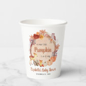 Niedliche Pumpkin Woodland Animals Kinderdusche Pappbecher (Rückseite)