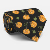 Niedliche Pumpkins Halloween Black Krawatte (Gerollt)