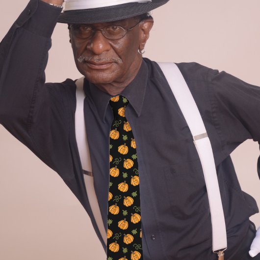 Niedliche Pumpkins Halloween Black Krawatte