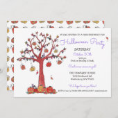 Niedliche Pumpkins Halloween Einladung (Vorne/Hinten)