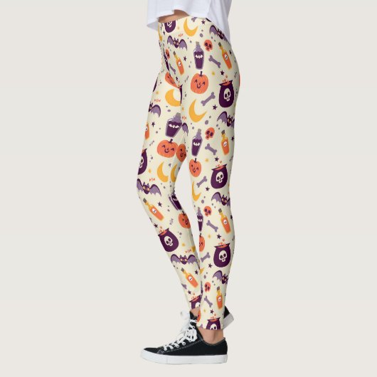 Niedliche Pumpkins Halloween Leggings (Links)