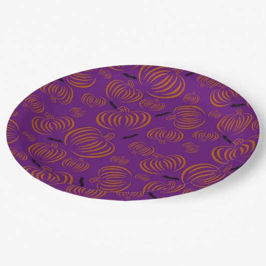 Niedliche Pumpkins Papierplatte Pappteller (Schrägansicht)