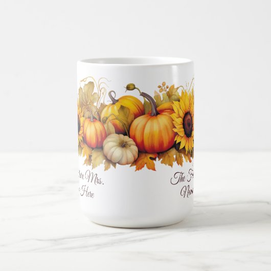 Niedliche Pumpkins Personalisierter Fall Kaffeetasse (Mittel)