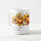 Niedliche Pumpkins Personalisierter Fall Kaffeetasse (Vorderseite Links)