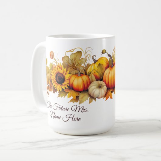 Niedliche Pumpkins Personalisierter Fall Kaffeetasse (Vorderseite Links)